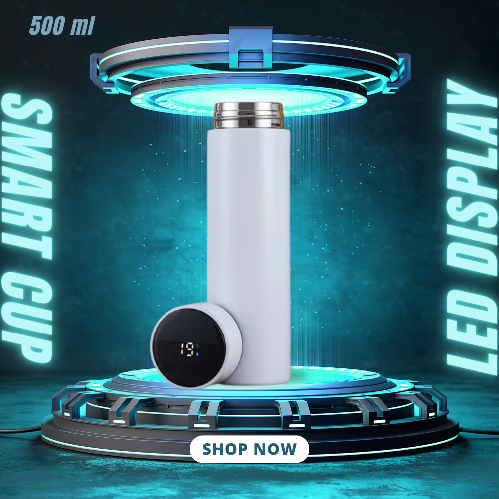 new arrival (1) Smart LED Temperature Display Bottle | স্মার্ট LED টেম্পারেচার ডিসপ্লে বোতল (white color) - Image 1